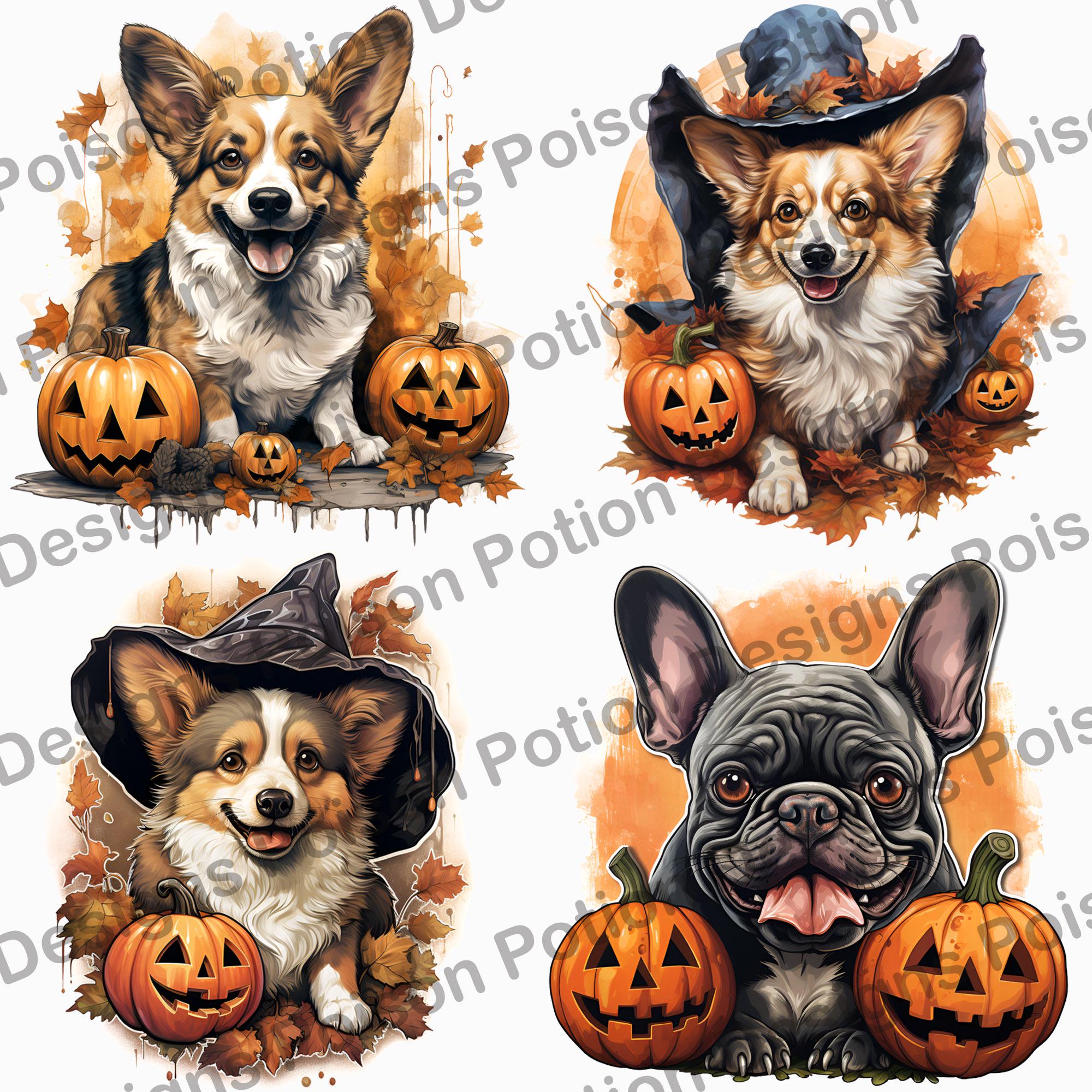 Cute Halloween Dogs Clipart, Jack O' Lantern PNG Clip Art, Autumn ...