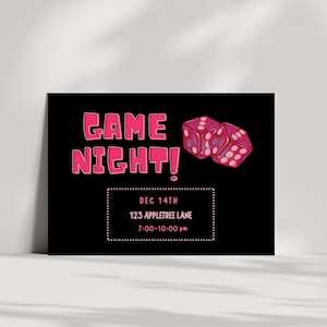 Galentine's Party Night bewerkbare uitnodigingssjabloon, Girls Game Night direct downloaden, Retro Party themakaart stationair