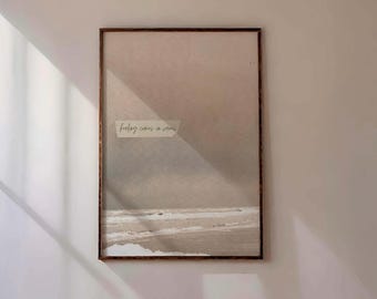 Arte de pared costero imprimible / Decoración de playa con descarga digital / Impresión de mar y palmeras / Galería de pared costera / Arte de pared de playa de verano