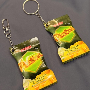 Filipino Green Potato Chips Bag Charm or Keychain – Snack-Inspired Accessory