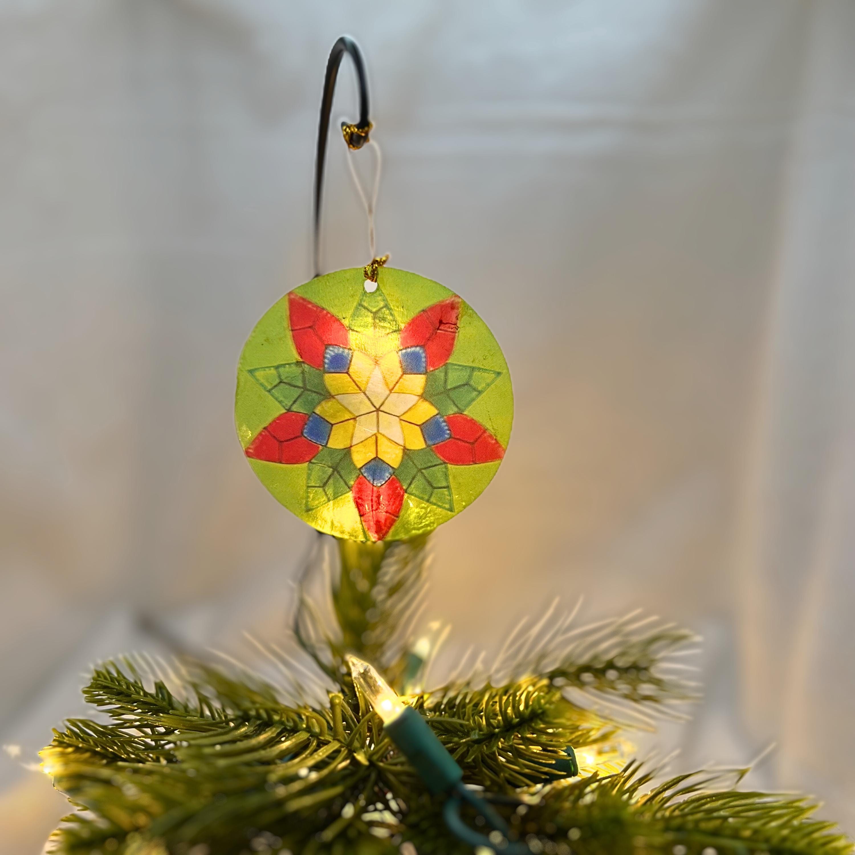 フィリピン産カピス貝製パロールオーナメント – 手作りのクリスマス
