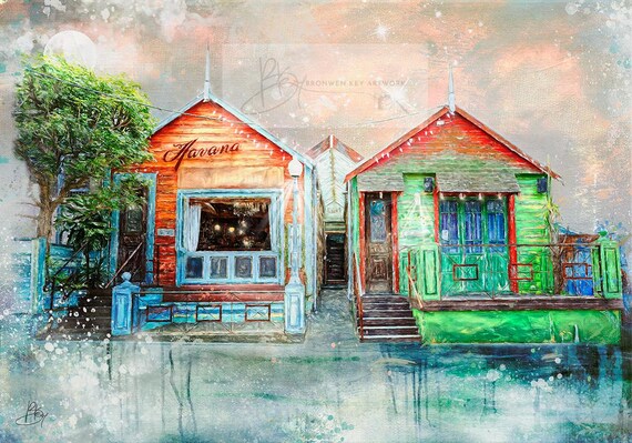 Hunting Havana, Fine Art Print, Havana Bars, Bright Colourful Cuba Style, Wellington, New Zealand,