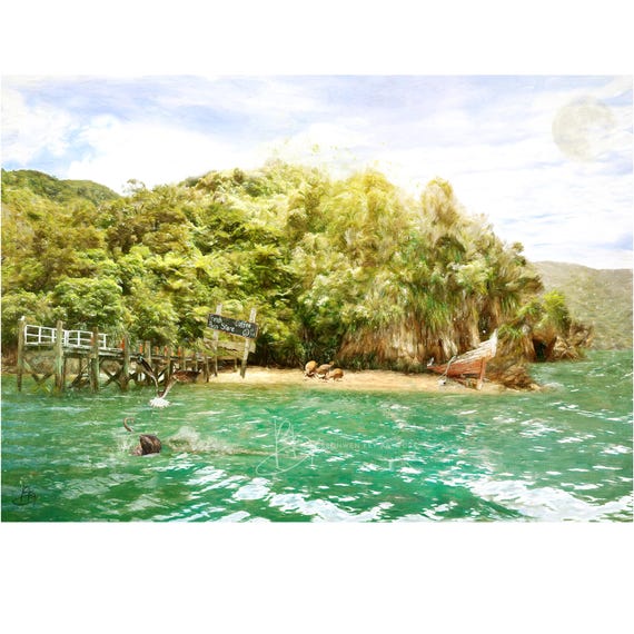 Like A Fish Out of Water, Pelorus Sounds, New Zealand, Art Print, Unique Art, Fine Art Composition, Wall art, Fish, Seal, Wildlife, Archival