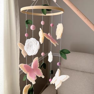 Butterfly Floral - Handmade Butterfly Nursery Baby Mobile