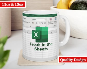 Freak In The Sheets Mug Excel Mug Dad Gift Funny Accountant Gift Accountant Mug Tax Accountant Gift