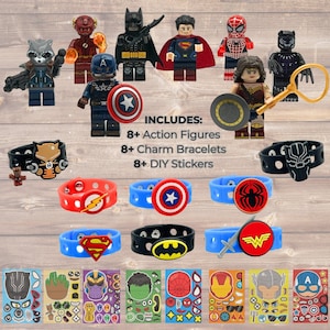 Superhero Party Favors, Kids Party Favors, Superhero Birthday Party Favors,  Superhero Action Figures, Birthday Party Gift Bags, Set of 8+