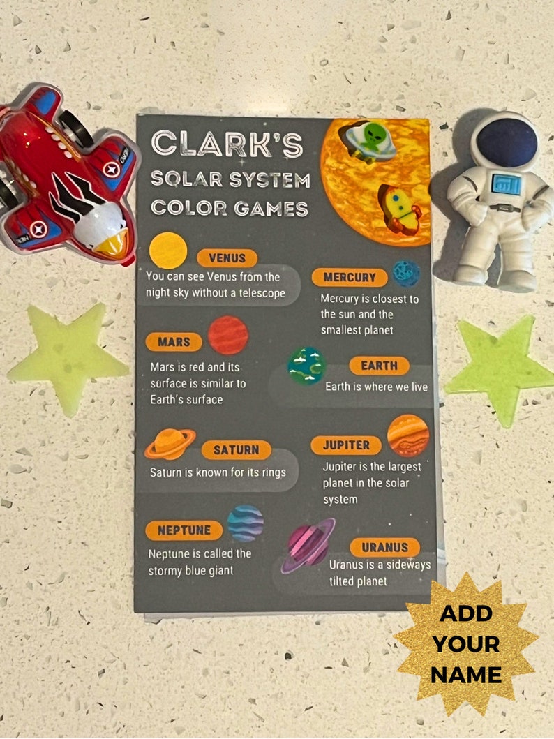 Personalized Color Games, Solar System Theme, Sensory Activities ...