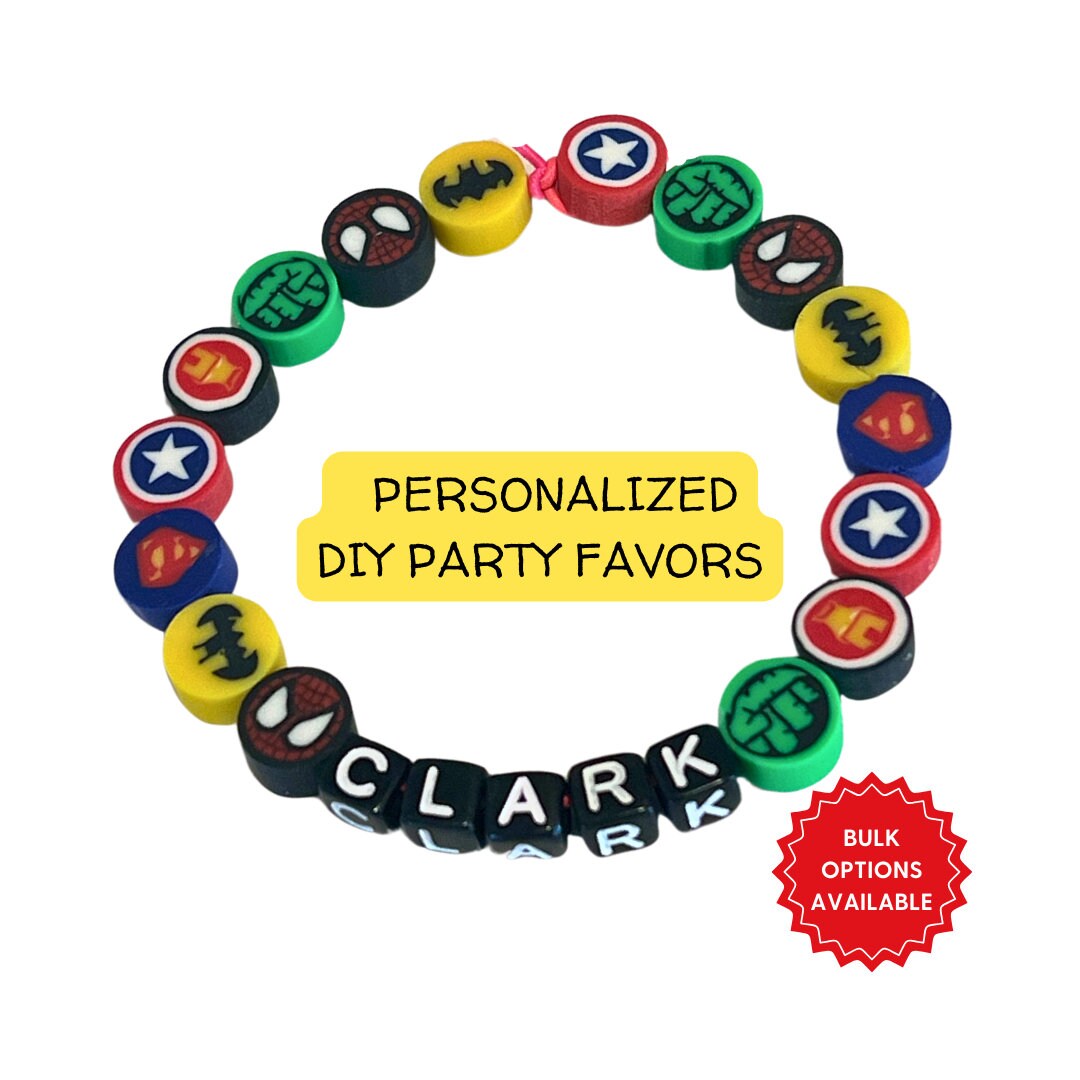 DIY Superhero Party Favors, Friendship Bracelets, Kids Party Favors