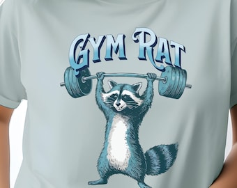 Funny Raccoon Shirt: Gym Rat Weightlifting Trash Panda Comfort Colors Tee
