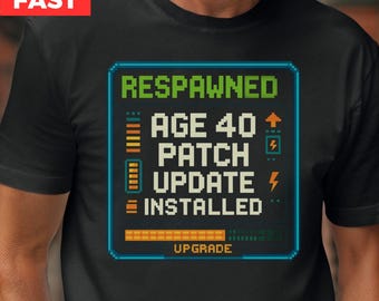 Funny 40th Birthday Tee for Gamer Dad or Husband - Retro Gaming Shirt for Men - Vintage Gamer T-Shirt Gift for Husband, Brother