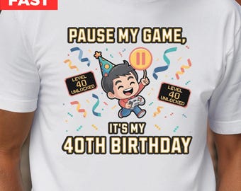 40th Birthday Gift for Gamer Dad or Husband - Funny Retro Gaming Shirt for Men - Vintage Gamer T-Shirt Gift for Husband, Brother