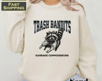 Funny Raccoon Sweatshirt: Trash Bandits Graphic Crewneck