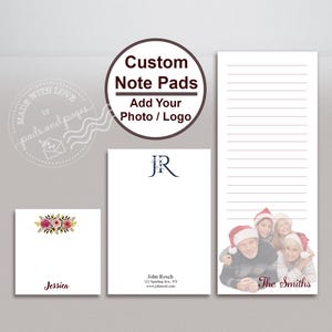 Custom Logo Notepad, Personalized Stationery, A6, 3.5x3.5, 3.5x8.5, Business Memo Pad, Customized Gift for