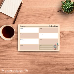 Calendario personalizado, Planificador personalizado, Conejito, Bloc de notas personalizado, Planificador de viajes, Regalo personalizado, Bloc de notas estético, Planificador semanal, Regalo para