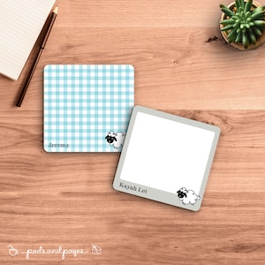 Bloc de notas minimalista personalizado, kawaii, animalito, oveja, ilustración, bloc de notas personalizado, membrete, regalo para, diseño de género neutro, para él, para ella