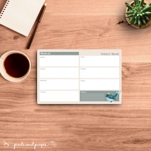 Planificador semanal personalizado, ballena, animales marinos, regalo para, personalizado, caprichoso, regalos personalizados, membrete, animales bebés, calendario personalizado