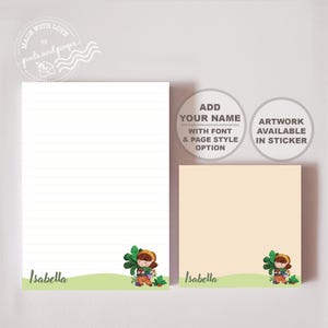 Bloc de notas personalizado para chica planta: papelería de jardinería, pegatinas a juego, pegatinas impermeables con ambiente primaveral.