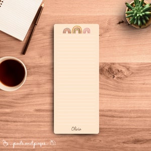 Bloc de notas bohemio personalizado, papelería, bohemio, arcoíris, regalo hippie, ilustrado, buenas vibras, bloc de notas personalizado, membrete, regalo para la naturaleza