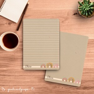 Bloc de notas bohemio personalizado, papelería, bohemio, arcoíris, regalo hippie, ilustrado, buen rollo, bloc de notas personalizado, membrete, regalo para, A6