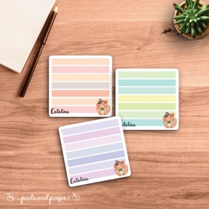 Lindos blocs de notas de colores pastel, blocs de notas personalizados, regalo para amantes de los gatos, regalo para padres de gatos, estampado de gatito kawaii, regalo minimalista simple