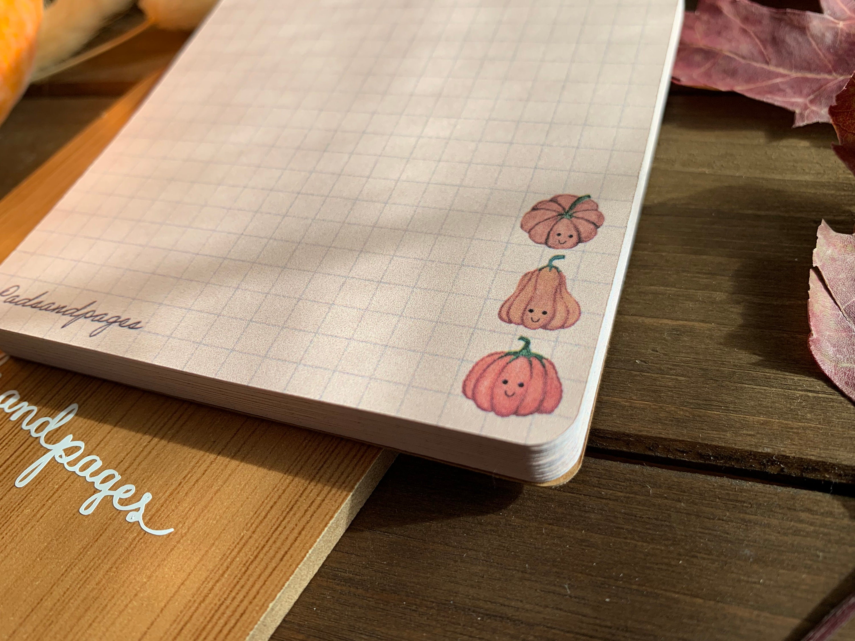 Custom Minimalist Autumn Illustrated Memo Pad -personalized Seasonal ...