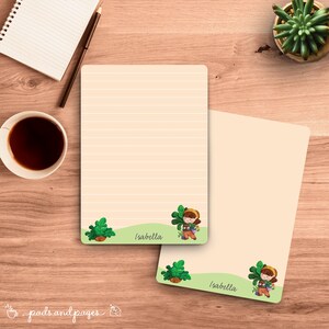 Bloc de notas A6 personalizado, minimalista, ilustrado, regalo para, membrete, mamá de plantas, kawaii, adorable, niña, maestra, Navidad