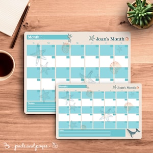 Personalizado, Planejador semanal, em branco, mensal, 2025, ilustrado, personalizado, presente para, papel timbrado, gênero neutro, baleia, kawaii, oceano