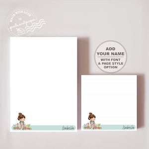 Libreta personalizada de Plant Girl, juego de papelería personalizado