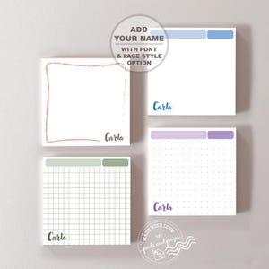 Personalized Memo Pads, Customized Minimalist Note Pad, Custom Gifts For, Him, Her, Mini To do list, Office Supply, Simple Stationery,