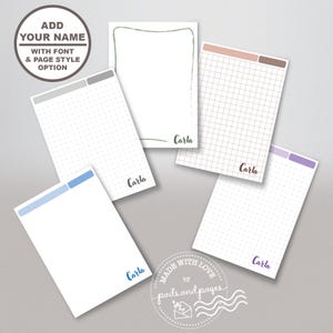 Personalisierte minimalistische, A6 Notizblöcke, Monochrom, individuelle Geschenke für, ihn, sie, Notizblock, Erinnerungen, Bürobedarf, Marke, Initialen, Schreibwaren