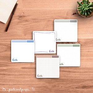 Bloc de notas minimalista personalizado, monocromático, regalos personalizados para él, para ella, bloc de notas, recordatorios, material de oficina, agenda, iniciales, papelería
