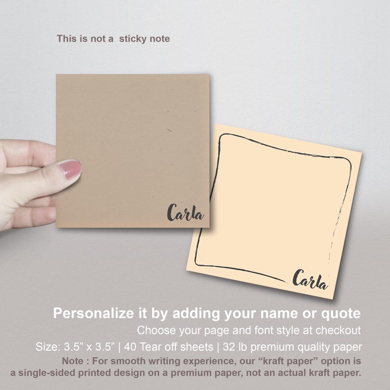 Personalized Note Pad, Custom Minimalist Memo Pad, Custom Made Desk Pad ...