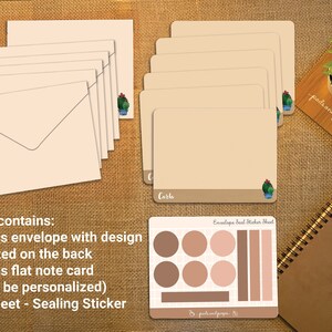 Papelería personalizada, bonita, acogedora, con plantas y suculentas, ideal como regalo para mamás de plantas, tarjetas, sobres, membretes y tarjetas de oficina.