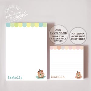 Personalized cat notepad, Custom cat themed memo pad, Cat mom stationery, Cat lover sticker, Gift for her, Mother&#39;s day gift, Cute notepad