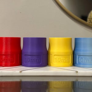 May include: Four plastic 10mm adapters in red, purple, yellow, and blue. The adapters are arranged in a row on a white surface.