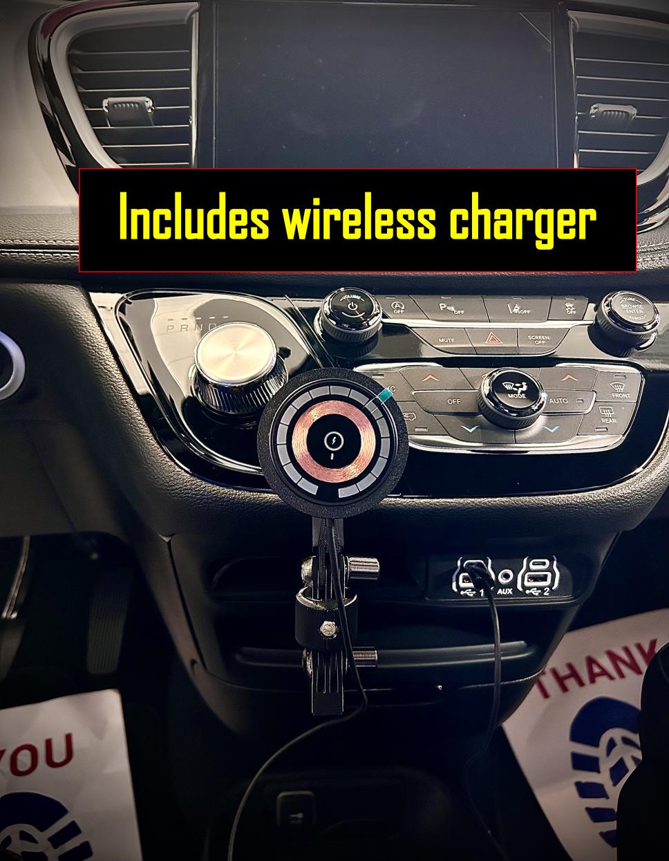 2017, 2018, 2019, 2020, 2021, 2022, 2023, 2024, 2025, 2026 Recharge sans fil Chrysler Pacifica Support de téléphone