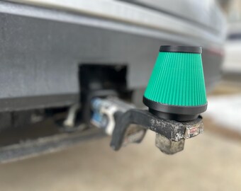Performance air filter, ball tow hitch receiver cover 2"