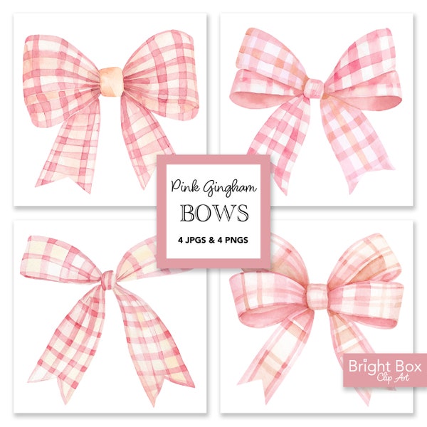 Gingham Bow Clip Art - Etsy