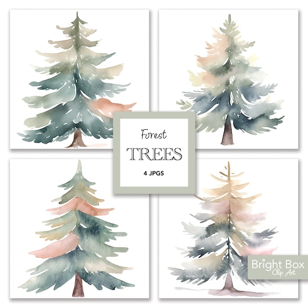 Forest Trees Clip Art Download Fir Pine Tree Clipart Christmas Holiday Nature Junk Journals Nature Sublimation Instant Downloadable Artwork