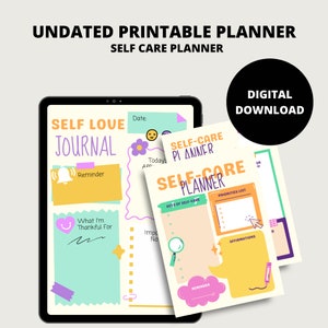 Yellow and Pink Colorful Playful Cute Self Care Daily Planner