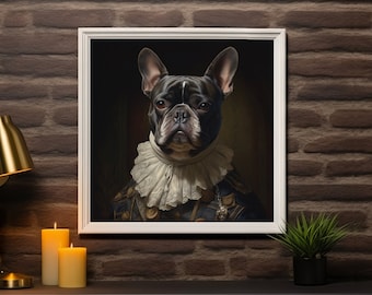 Retrato personalizado de animal de estimação no estilo Renascentista, presente artístico exclusivo para cães.