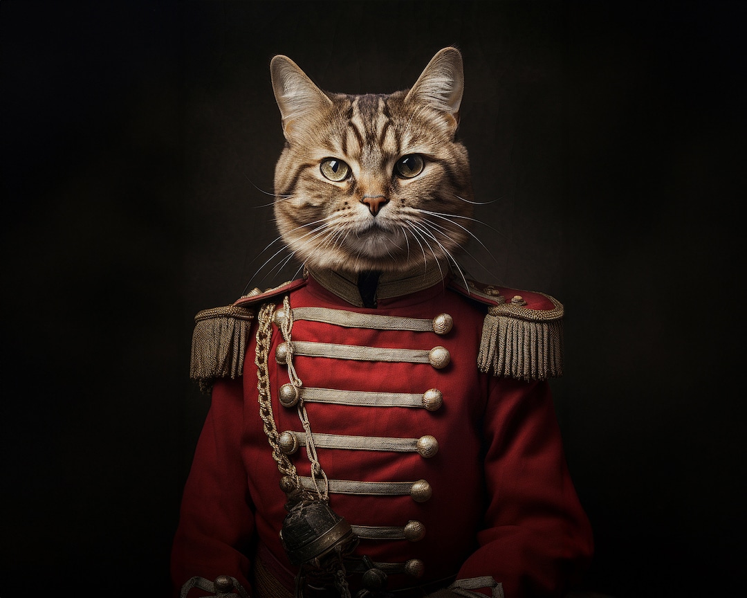 Custom Royal Cat Portrait for Pet Lover Perfect Gift for Her Animal