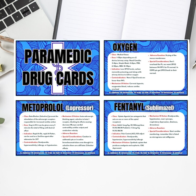 Paramedic Drug Cards Etsy