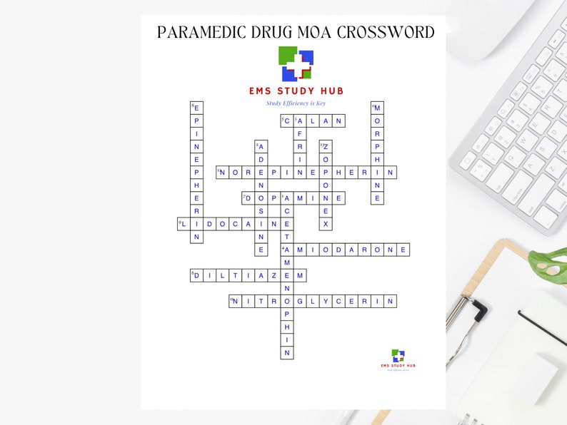 Paramedic Drug Mechanism of Action Crossword Puzzle Etsy Paramedic Drug Mechanism of Action Crossword Puzzle Etsy