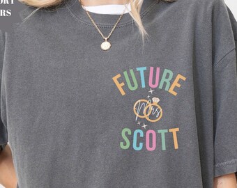 Futura señora camisa, regalo de novia personalizado, novia para ser camisa, regalo recién comprometido para ella, camisa de compromiso personalizada, colores de comodidad de prometida