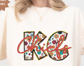 Comfort Colors KC Chiefs Football shirt Crewneck Kansas City Sweatshirt Womens Mens Kansas City sweater Football Fan gifts