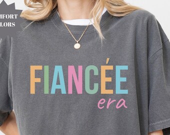 Camiseta de compromiso personalizada con colores cómodos de la era de la prometida