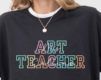 Camisa de profesor de arte con colores cómodos, corte holgado, regalo para la vuelta al cole