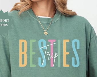 Camiseta de viaje de mejores amigas Comfort Colors: camiseta de algodón a juego