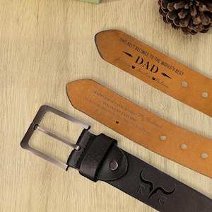 Regalo del día del padre, cinturón de cuero personalizado para papá, cinturón grabado para él, regalo de aniversario, cinturón de cuero personalizado para papá, regalo de cumpleaños para hombre